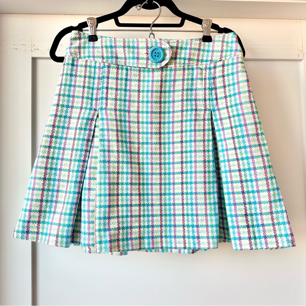 Retro Bright Pastel Plaid A-Line Skirt